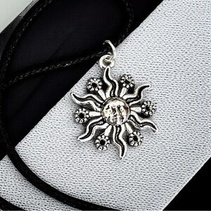 5 For $25💫Silver Cosmic Celestial Sun Pendant Necklace